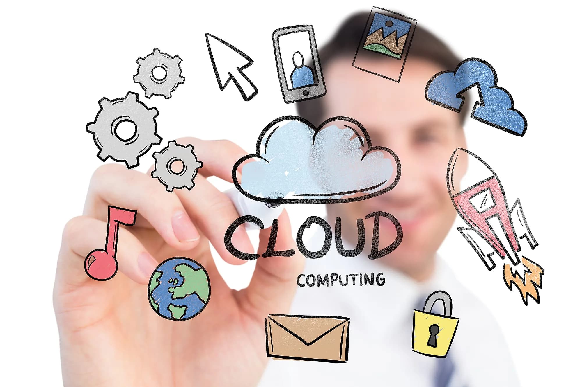 Sketched cloud computing strategy behind a business owner