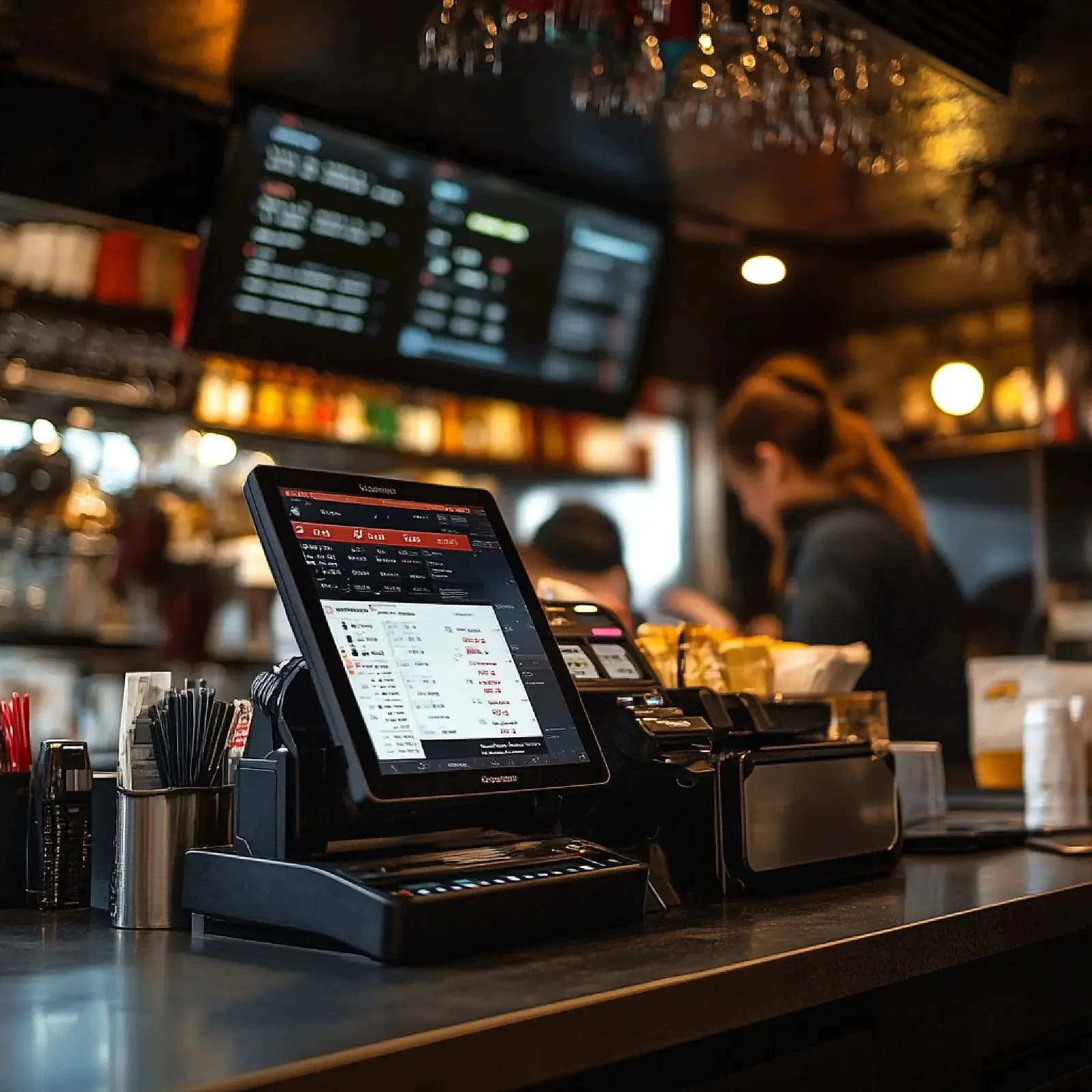 Pacific POS terminal on a restaurant counter