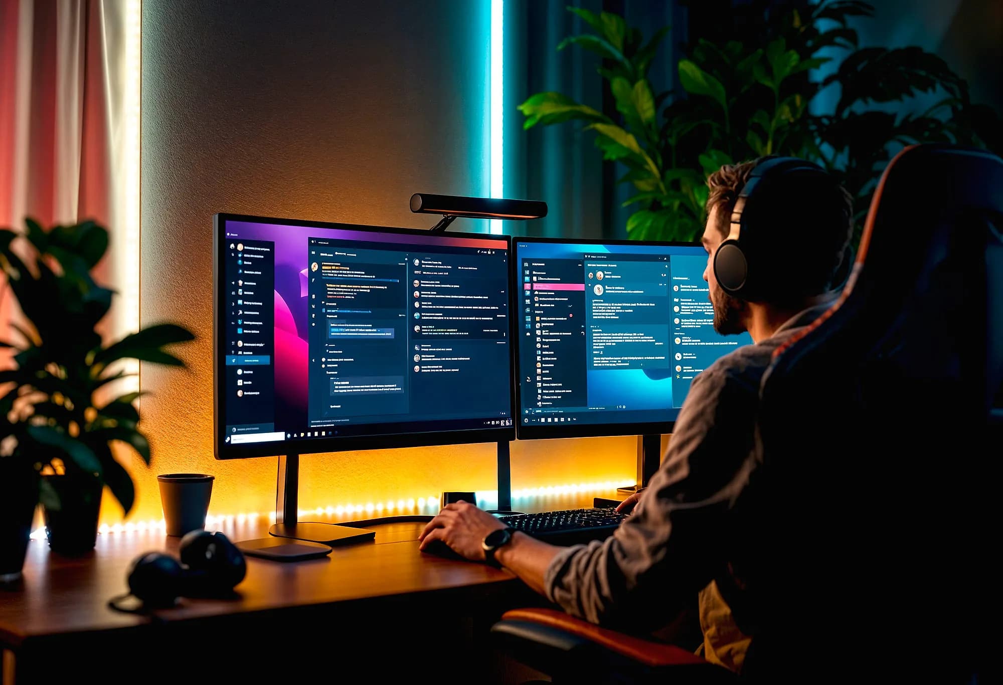 Engineer working through a customer issue late in the day