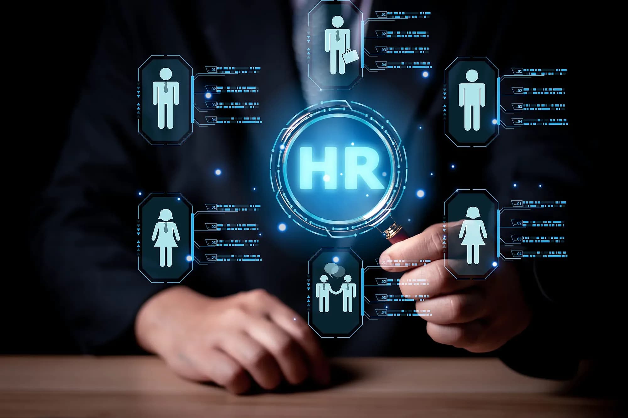 HR dashboard concept showing an employee directory and people analytics